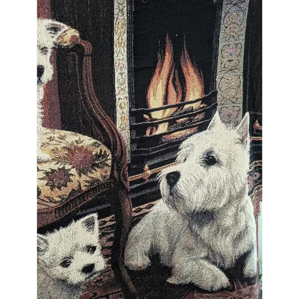 1135-T Pure Country Weavers Westie Tapestry Blanket Robert May Vintage Throw